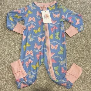Bamboo “Fearfully & Wonderfully Made” Butterfly Zippy/Footie